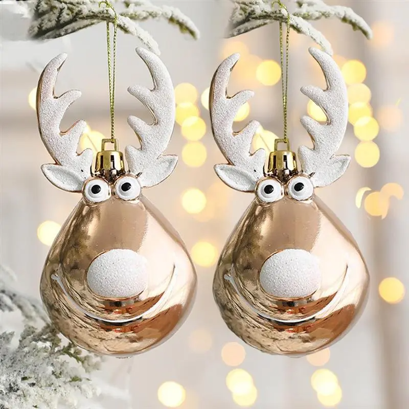 2pcs Elk Christmas Balls Ornaments