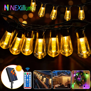28FT 20 Bulbs Shatterproof Bulbs Patio Solar Lights with Remote