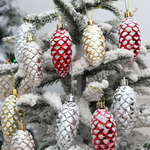 Load image into Gallery viewer, 5Pcs Christmas Painted Pine Cone Balls Hanging Pendants
