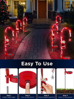 Load image into Gallery viewer, LED Solar Sign Light Christmas Decoration Candy Cane
