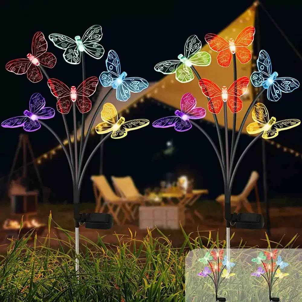 Solar Powered Butterfly Lawn Lights with 6/8/10heads