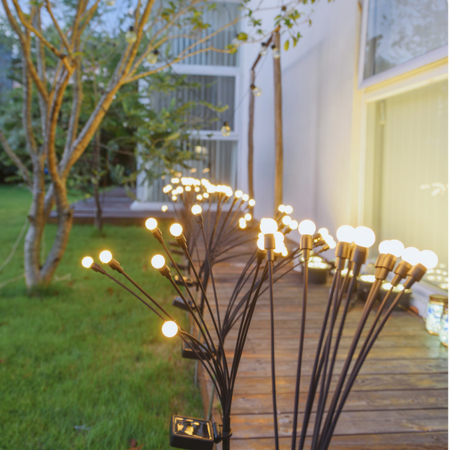 Solar 6 LED Firework Lawn Lamps