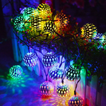 Load image into Gallery viewer, Christmas LED Fairy Light Moroccan Hollow Metal Ball - Battery Powered
