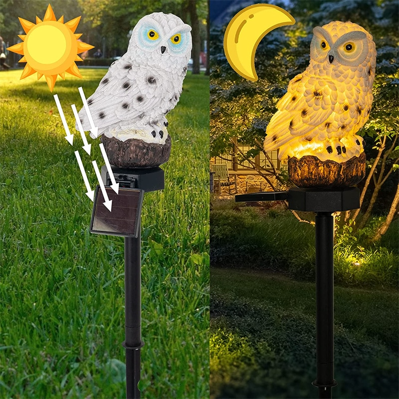 Solar Owl Flame Lantern