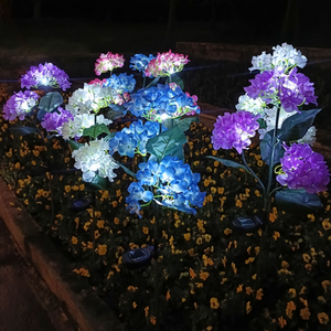Led Hydrangea Rose Solar Garden Lights