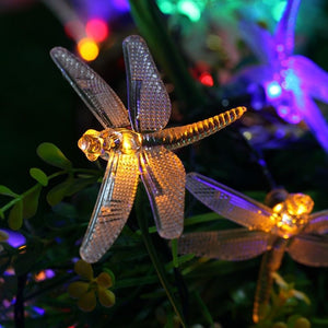 Outdoor Solar LED Dragonfly String Lights